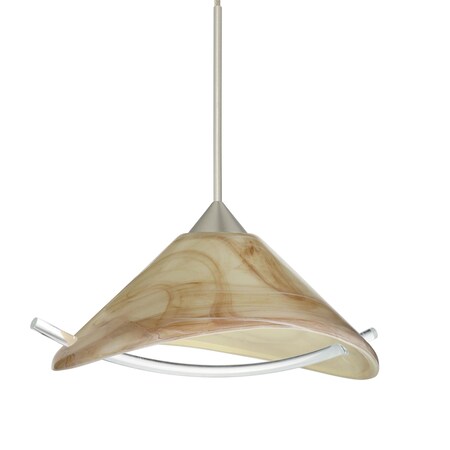 Besa Lighting Hoppi Cord Pendant, Mocha/Clear, Satin Nickel Finish, 1x5W LED 1XT-181305-LED-SN